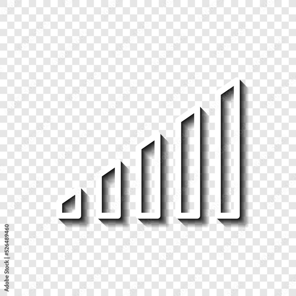 Poster volume levels simple icon vector. flat design. white with shadow on transparent grid.ai