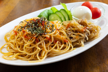 とても美味しい日本のワンプレートのパスタ