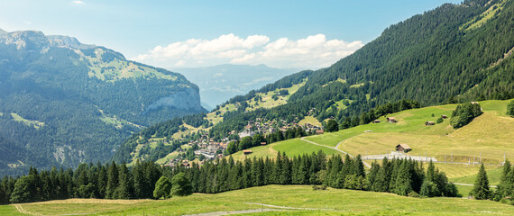 Wengen alpine village in the Swiss Alps Switzerland