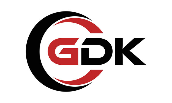 GDK three letter swoosh logo design vector template | monogram logo | abstract logo | wordmark logo | letter mark logo | business logo | brand logo | flat logo | minimalist logo | text | word | symbol