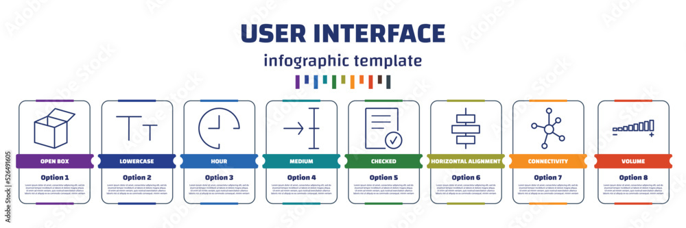 Poster infographic template with icons and 8 options or steps. infographic for user interface concept. incl