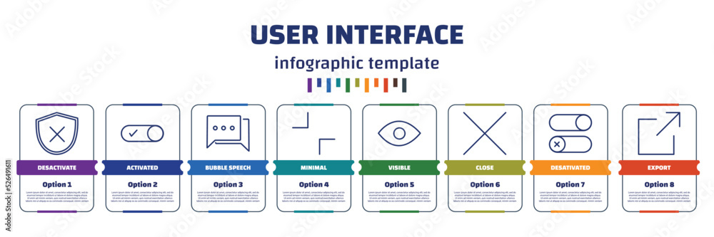 Poster infographic template with icons and 8 options or steps. infographic for user interface concept. incl