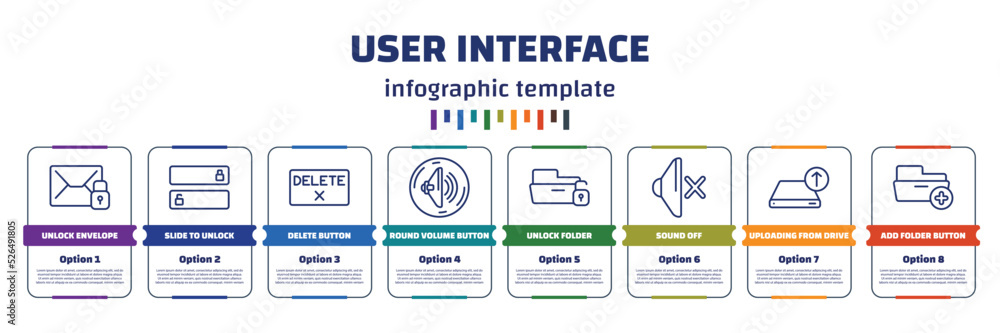Poster infographic template with icons and 8 options or steps. infographic for user interface concept. incl