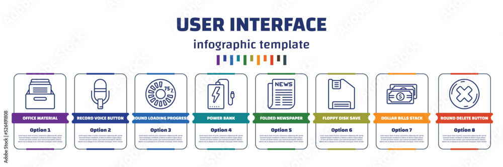 Poster infographic template with icons and 8 options or steps. infographic for user interface concept. incl