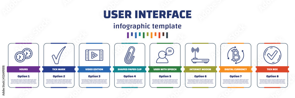 Poster infographic template with icons and 8 options or steps. infographic for user interface concept. incl