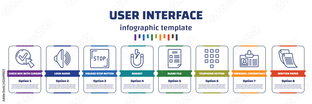 Poster infographic template with icons and 8 options or steps. infographic for user interface concept. incl