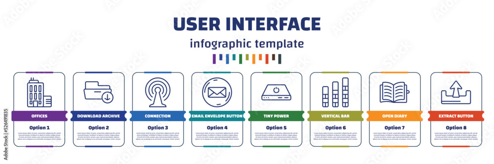 Poster infographic template with icons and 8 options or steps. infographic for user interface concept. incl