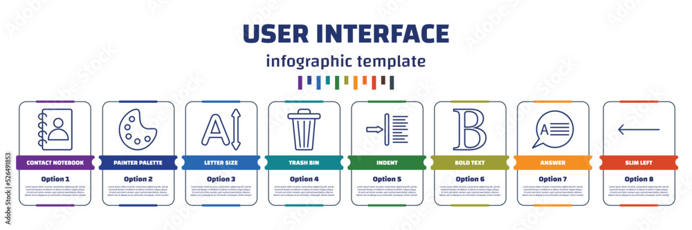 Poster infographic template with icons and 8 options or steps. infographic for user interface concept. incl