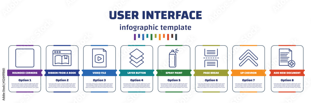 Poster infographic template with icons and 8 options or steps. infographic for user interface concept. incl