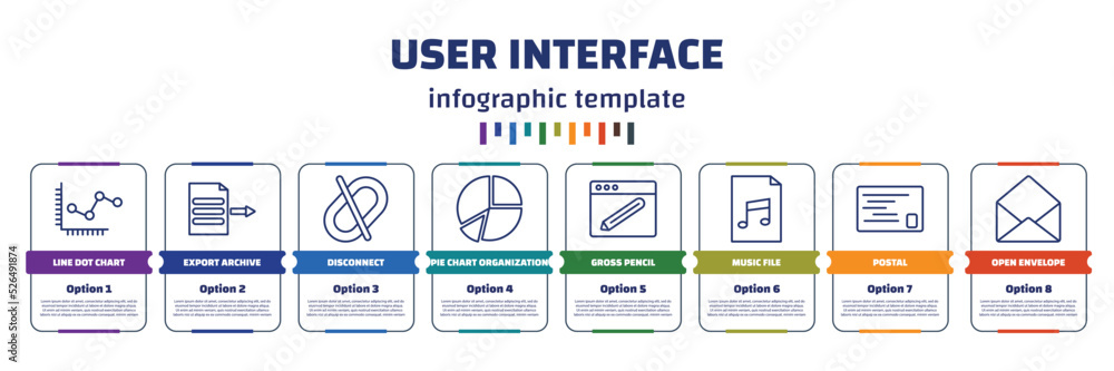 Poster infographic template with icons and 8 options or steps. infographic for user interface concept. incl