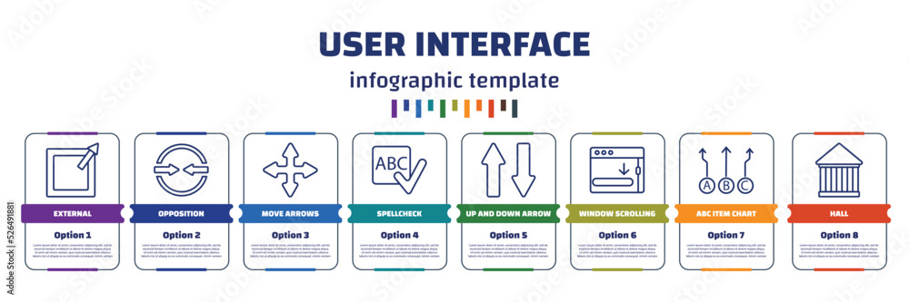 Poster infographic template with icons and 8 options or steps. infographic for user interface concept. incl