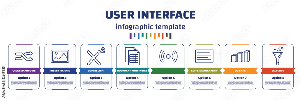 Poster infographic template with icons and 8 options or steps. infographic for user interface concept. incl