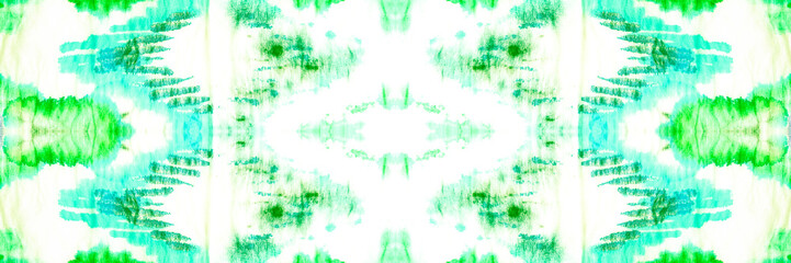 Ikat Pattern Watercolor. Mint Ethnic Seamless.