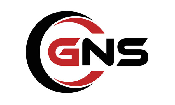 GNS three letter swoosh logo design vector template | monogram logo | abstract logo | wordmark logo | letter mark logo | business logo | brand logo | flat logo | minimalist logo | text | word | symbol