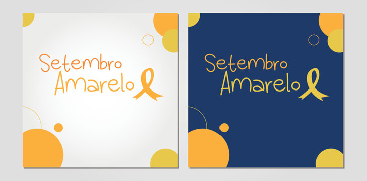 Yellow September With Ribbon And Circles Post Social Networks