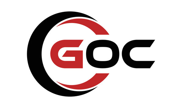 GOC three letter swoosh logo design vector template | monogram logo | abstract logo | wordmark logo | letter mark logo | business logo | brand logo | flat logo | minimalist logo | text | word | symbol