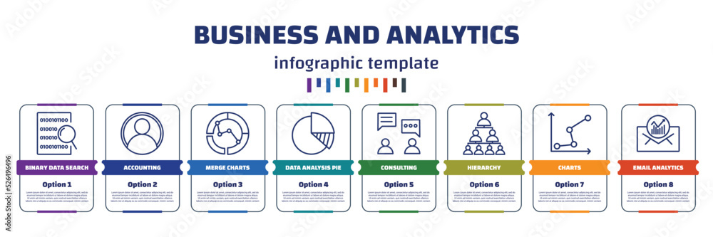 Poster infographic template with icons and 8 options or steps. infographic for business and analytics conce