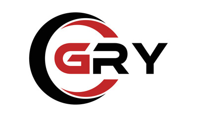 GRY three letter swoosh logo design vector template | monogram logo | abstract logo | wordmark logo | letter mark logo | business logo | brand logo | flat logo | minimalist logo | text | word | symbol