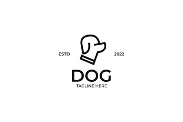 Flat dog logo design vector icon illustration idea