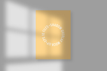 Shadows overlay effects mock up with window frame. Paper mockup with realistic shadows overlays on beige background.