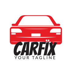 Obraz premium car fix logo. vector illustration of red car 