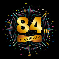 84th anniversary celebration logotype. Golden anniversary celebration template design, Vector illustrations.