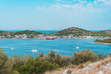 Fototapeta na wymiar Beautiful view of the Adriatic sea with islands. Murter, Croatia