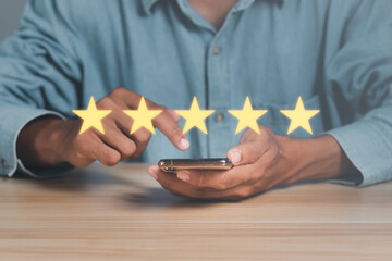 User give rating to service experience on online application, Customer can evaluate quality of...
