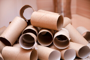 Paper sleeves from toilet paper. Diarrhea. The bushings lie near the toilet and the brush.