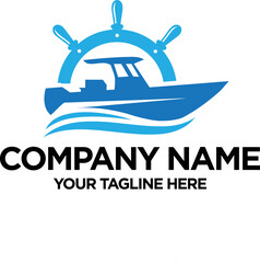 Marine and speed boat logo design