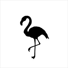 Vector illustration of a black flamingo