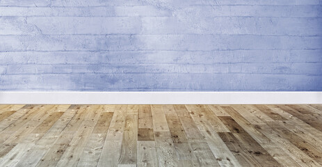 bright empty interior design, stone wall. 3D illustration