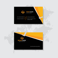 Yellow and black smart business card, vector illustration