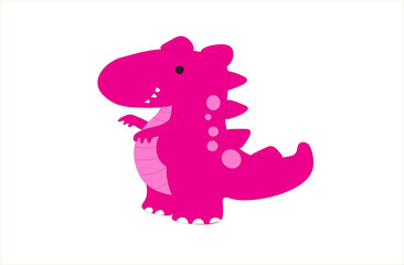 cute dinosaur illustration in pink cartoon form