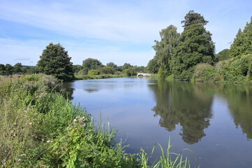 A lake at an English country estate in the UK.