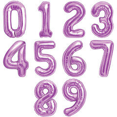 Watercolor hand drawn number shaped balloons