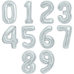 Watercolor hand drawn number shaped balloons