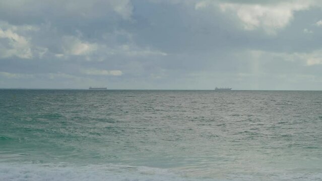 A view of the blue ocean on Scarborough beach in Perth, Western Australia
