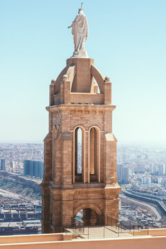 photo of Santa Cruz fort of Oran, a coastal city of Algeria , Mountain top cathedral and skyline view of Oran	