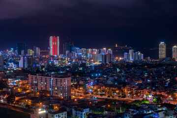 Fototapeta na wymiar Nightscape of Da Nang city.