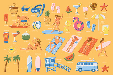 Summer Vibes illustration for website, application, printing, document, poster design, etc.