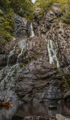 waterfall in the mountains