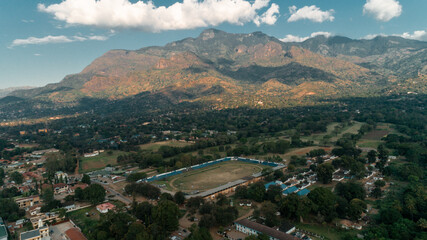 Aerial view of the Morogoro town in  Tanzania