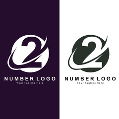 Number 2 two logo design premium icon vector illustration for company banner sticker product brand