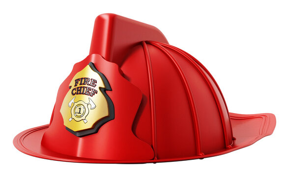 Fireman hat isolated on transparent background. 3D illustration