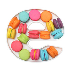 macaroons variety in alphabet plate	
