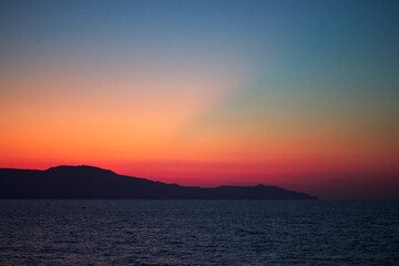 Fototapeta na wymiar Beautiful sea at sunset time in Chania
