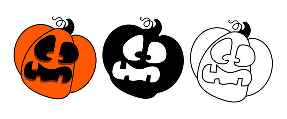 Evil pumpkin for Halloween. Vector illustration