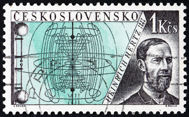 Postage stamp Czechoslovakia 1959 Heinrich Hertz, German physici