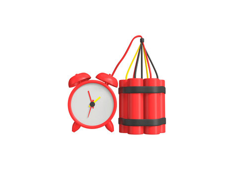 Dynamite bomb stick icon isolated 3d render illustration